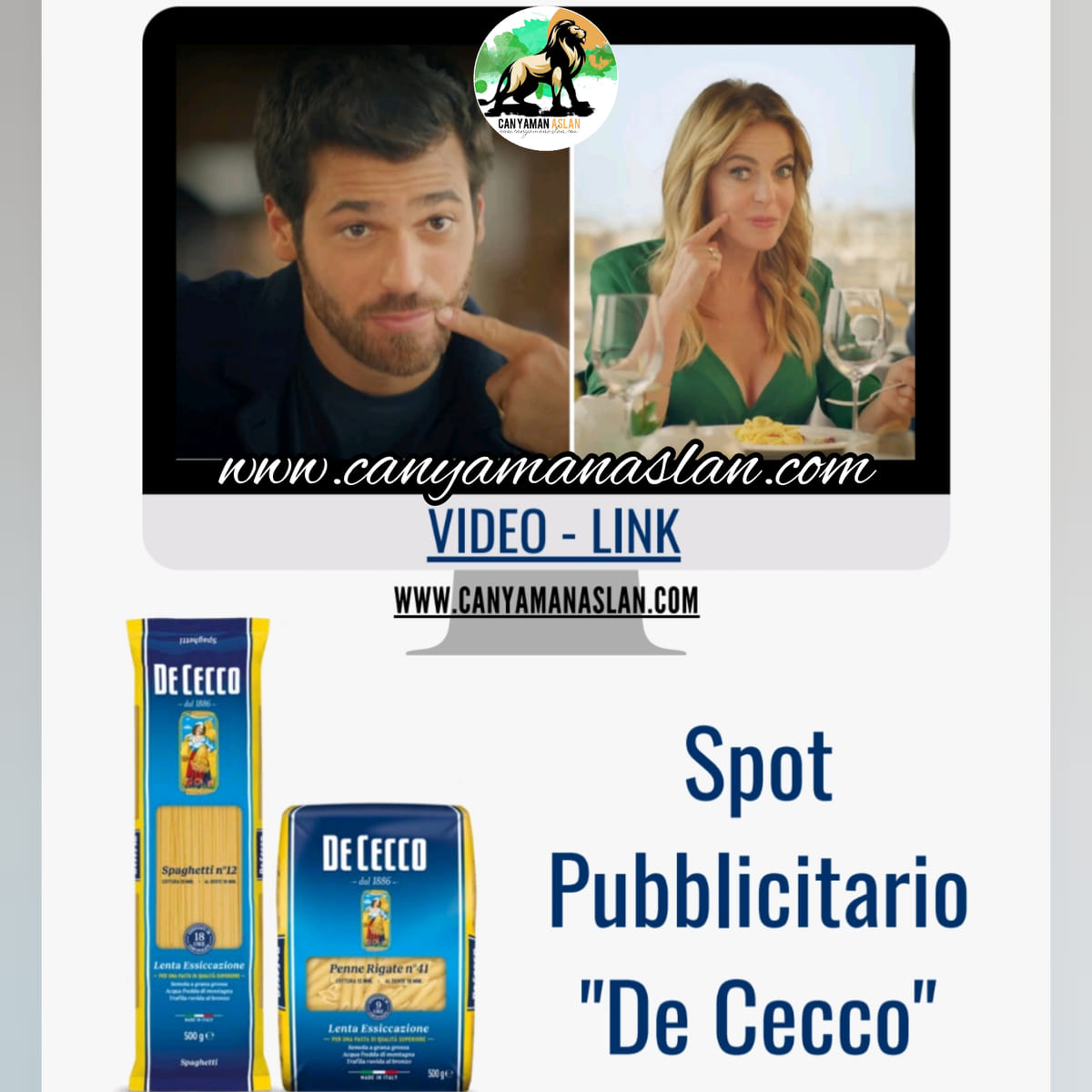 Spot De Cecco con Can Yaman e Claudia Gerini. La prima pubblicità